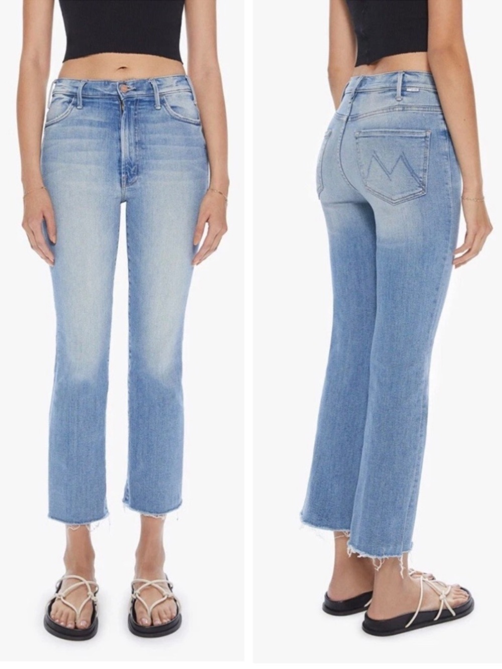 MOTHER The Hustler Ankle Fray Jeans in Au  Revoir Size 25